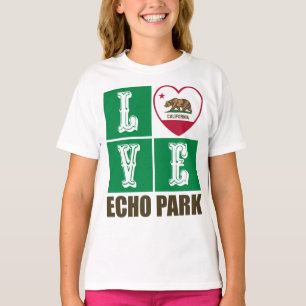 California Republic State Flag Heart Echo Park T-Shirt