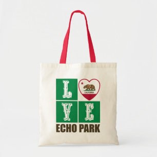 California Republic State Flag Heart Echo Park Tote Bag