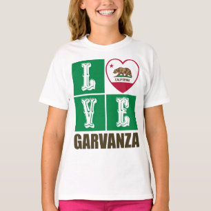 California Republic State Flag Heart Garvanza T-Shirt