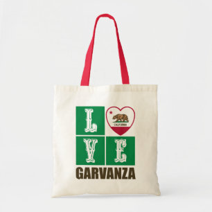 California Republic State Flag Heart Garvanza Tote Bag