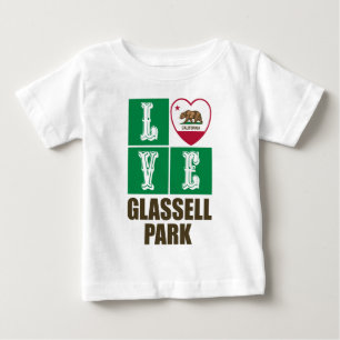 California Republic State Flag Heart Glassell Park Baby T-Shirt