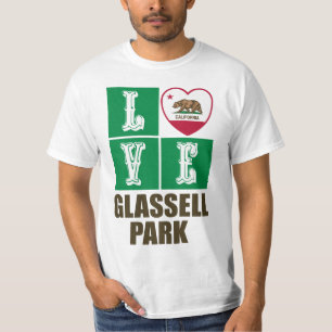 California Republic State Flag Heart Glassell Park T-Shirt