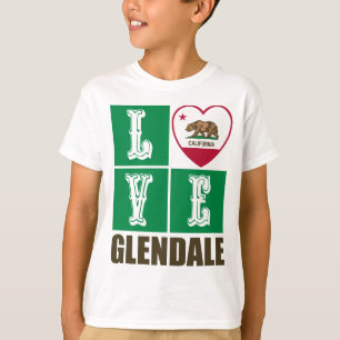 California Republic State Flag Heart Glendale T-Shirt