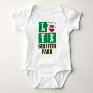 California Republic State Flag Heart Griffith Park Baby Bodysuit