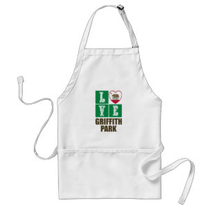 California Republic State Flag Heart Griffith Park Standard Apron