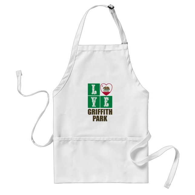 California Republic State Flag Heart Griffith Park Standard Apron (Front)