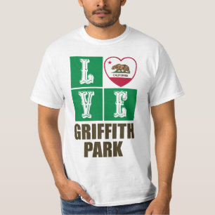 California Republic State Flag Heart Griffith Park T-Shirt