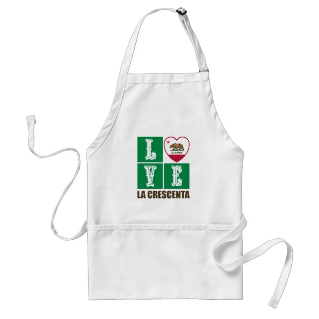 California Republic State Flag Heart La Crescenta Standard Apron (Front)
