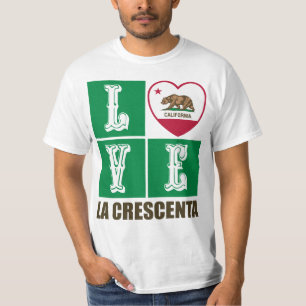 California Republic State Flag Heart La Crescenta T-Shirt