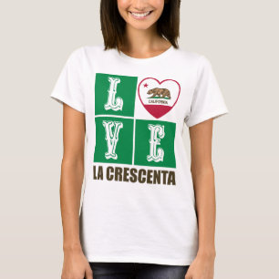 California Republic State Flag Heart La Crescenta T-Shirt