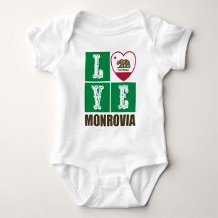 California Republic State Flag Heart Monrovia Baby Bodysuit
