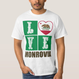 California Republic State Flag Heart Monrovia T-Shirt