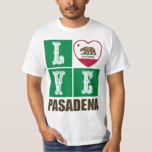 California Republic State Flag Heart Pasadena T-Shirt