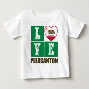 California Republic State Flag Heart Pleasanton Baby T-Shirt