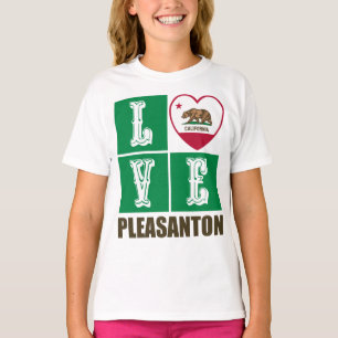 California Republic State Flag Heart Pleasanton T-Shirt