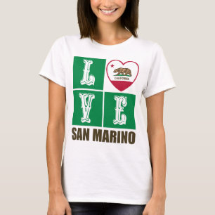 California Republic State Flag Heart San Marino T-Shirt