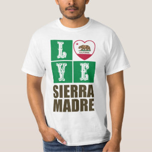 California Republic State Flag Heart Sierra Madre T-Shirt