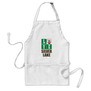 California Republic State Flag Heart Silver Lake Standard Apron