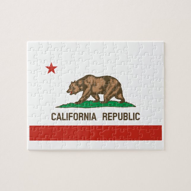 California Republic State Flag Jigsaw Puzzle (Horizontal)