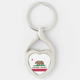 California Republic State Flag Key Ring
