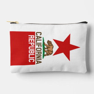 CALIFORNIA REPUBLIC State Flag Large Star Design Accessory Pouch