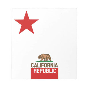 CALIFORNIA REPUBLIC State Flag Large Star Design Notepad