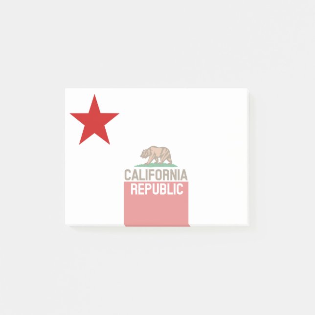 CALIFORNIA REPUBLIC State Flag Large Star Design Post-it Notes (Front)