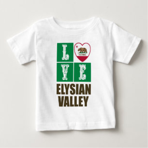 California Republic State Flag Love Elysian Valley Baby T-Shirt