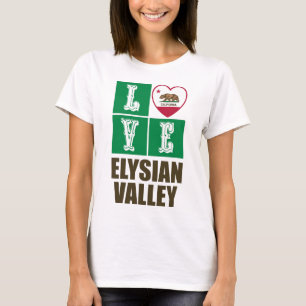 California Republic State Flag Love Elysian Valley T-Shirt