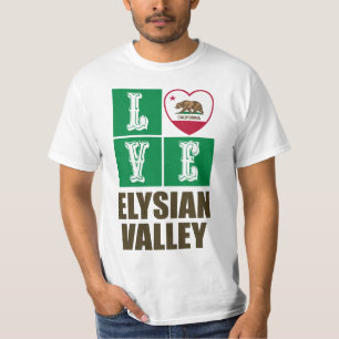 California Republic State Flag Love Elysian Valley T-Shirt