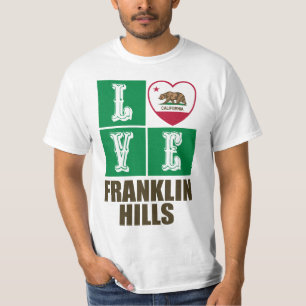 California Republic State Flag Love Franklin Hills T-Shirt