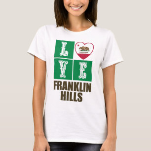 California Republic State Flag Love Franklin Hills T-Shirt
