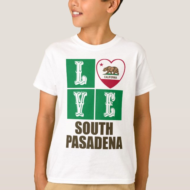 California Republic State Flag Love South Pasadena T-Shirt (Front)