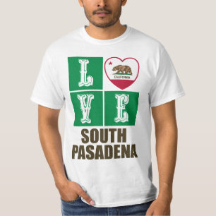 California Republic State Flag Love South Pasadena T-Shirt