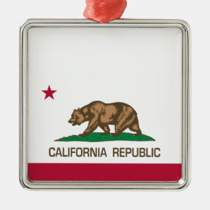 California Republic (State Flag) Metal Tree Decoration