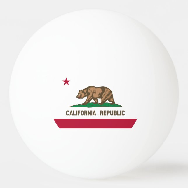 California Republic State Flag Ping Pong Ball (Back)