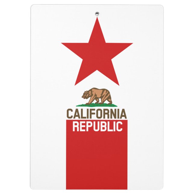 CALIFORNIA REPUBLIC State Flag Red Star Clipboard (Back)