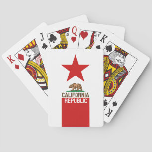CALIFORNIA REPUBLIC State Flag Red Star Playing Cards