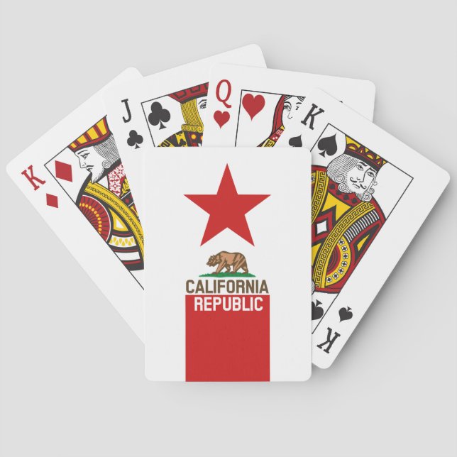 CALIFORNIA REPUBLIC State Flag Red Star Playing Cards (Back)