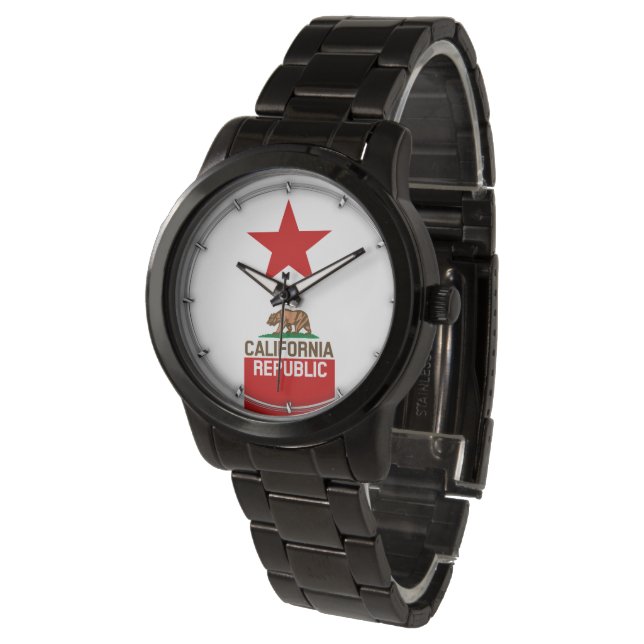 CALIFORNIA REPUBLIC State Flag Red Star Watch (Angled)