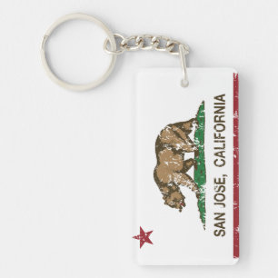California republic state flag san jose key ring