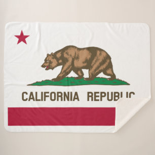 California Republic State Flag Sherpa Blanket