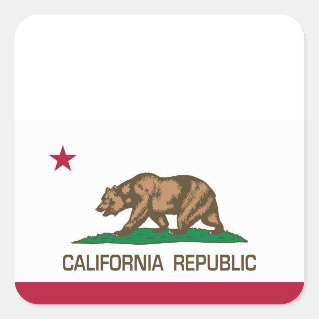 California Republic (State Flag) Square Sticker (Front)