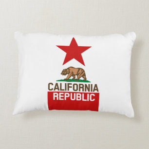 CALIFORNIA REPUBLIC State Flag Star Decorative Cushion