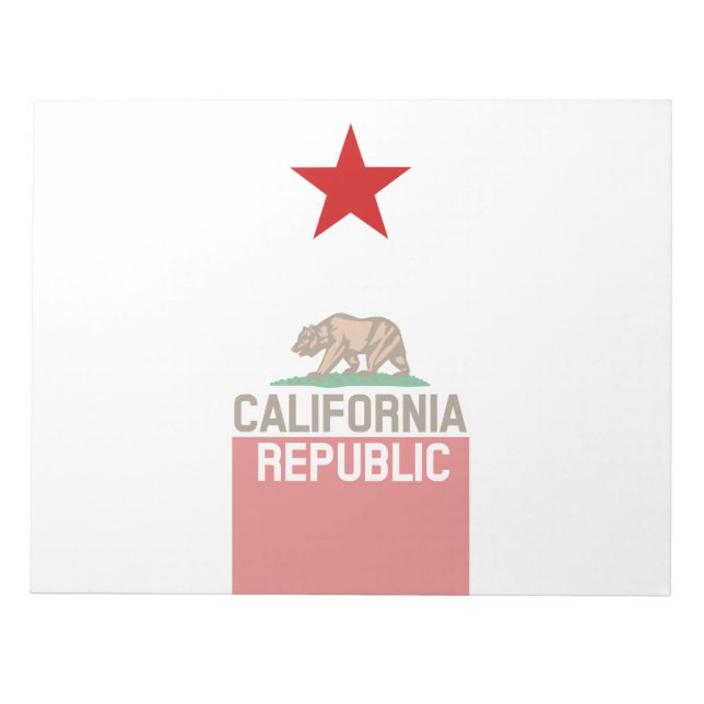 CALIFORNIA REPUBLIC State Flag Star Notepad (Front)