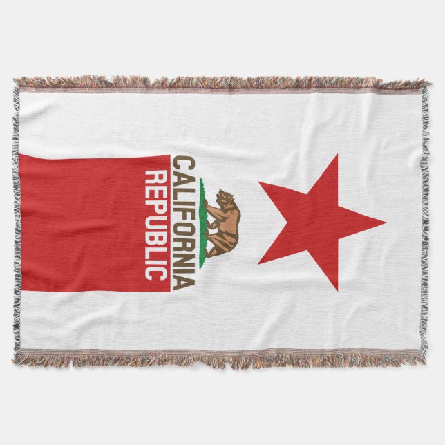 CALIFORNIA REPUBLIC State Flag Star Throw Blanket (Front)