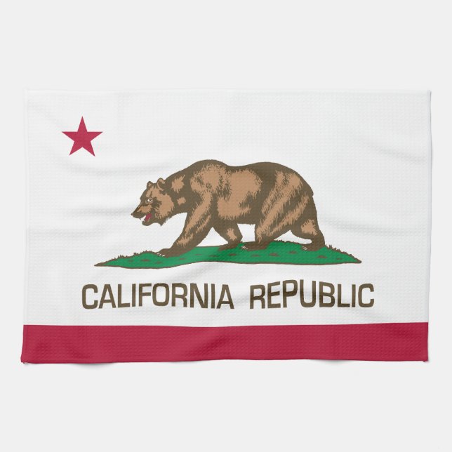 California Republic (State Flag) Tea Towel (Horizontal)