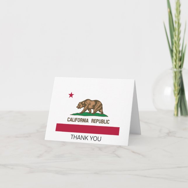 California Republic State Flag Thank You Card (Front)