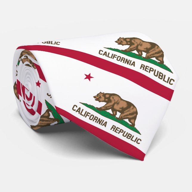 California Republic State Flag Tie (Rolled)
