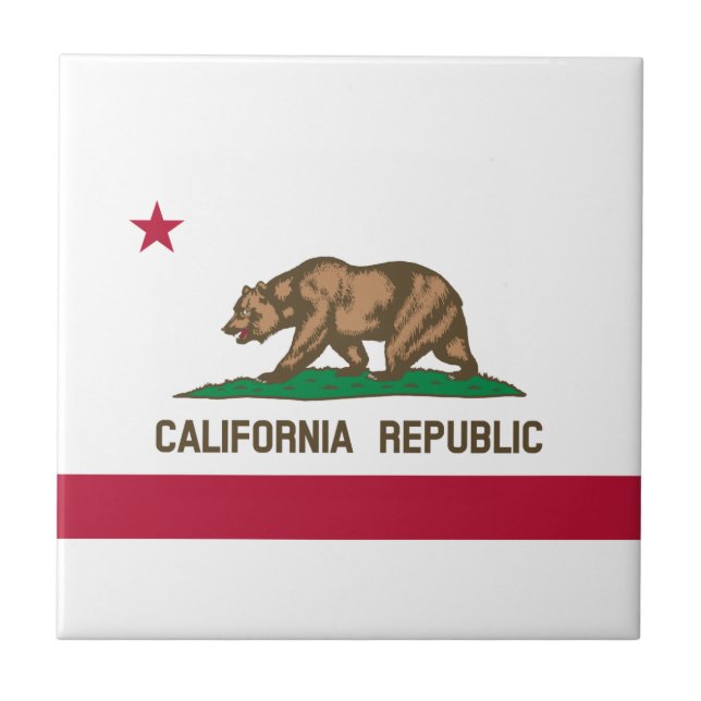 California Republic State Flag Tile (Front)